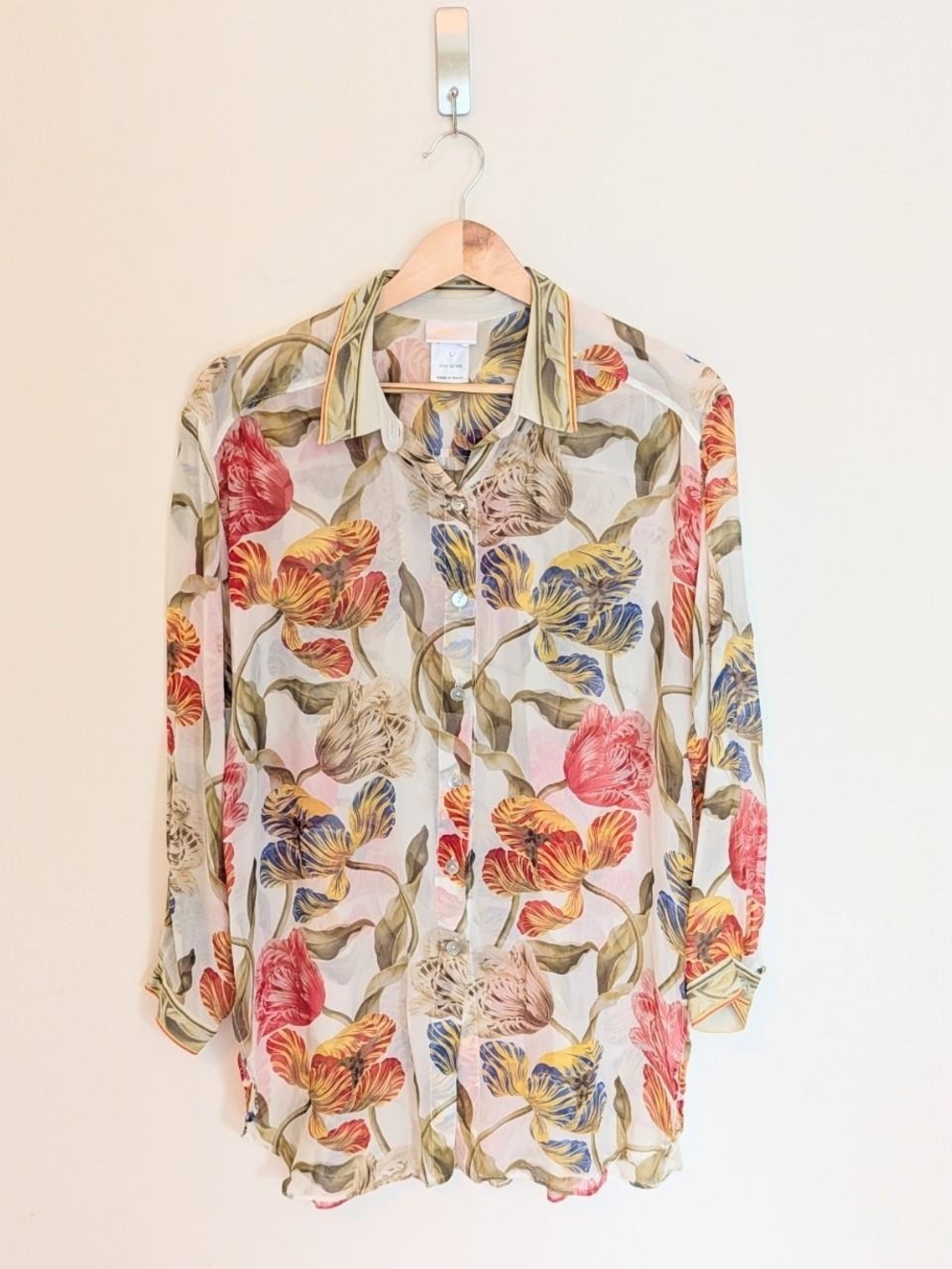 Vintage Gottex Floral Silk Gauze Blouse